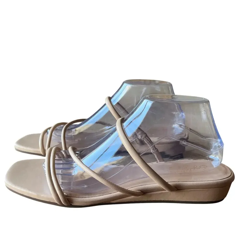 Seychelles Sandals Size 10 Beige Nude Leather Strappy Event Dressy Casual Wedge